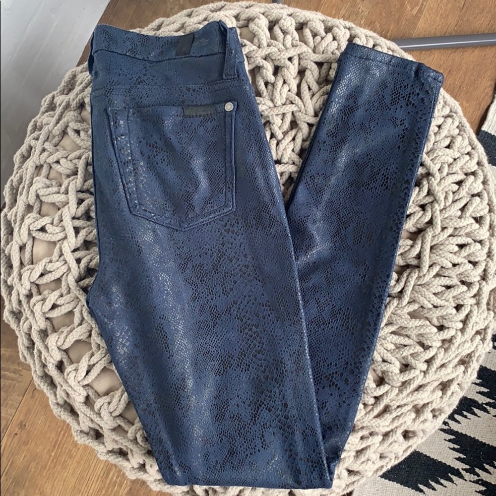 7 For All Mankind Snake Skin Skinny-24